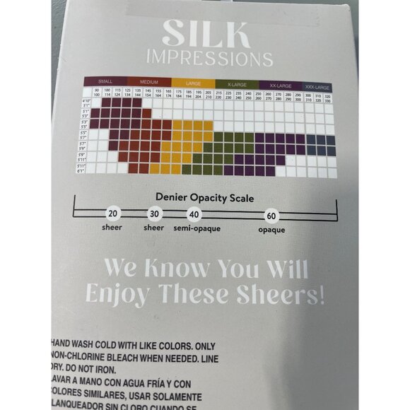 Silk Impressions Pantyhose Size XXL Ultra Fine Sheer Black 15 Denier 2 Pairs NEW - Picture 5 of 6